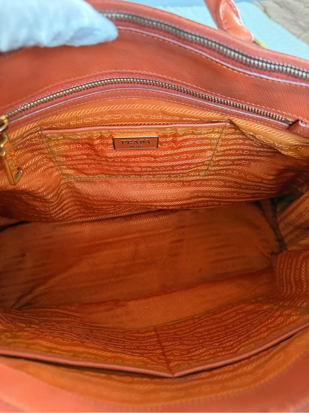 Prada Saffiano Leather bag in Burnt -Orange